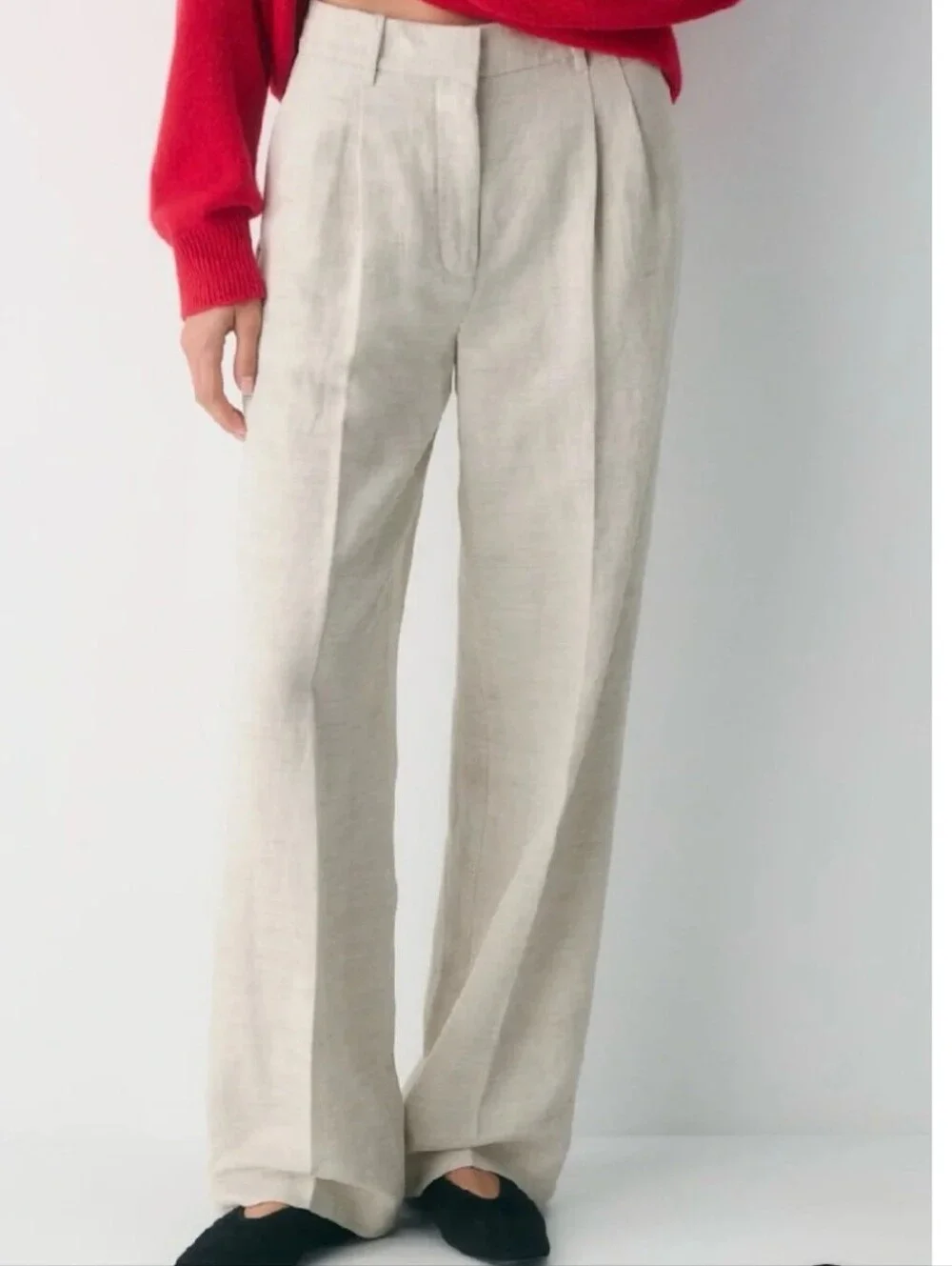 Aritzia The Effortless Pant CruiseLinen in Natural Ecru Sz 6 NWOT